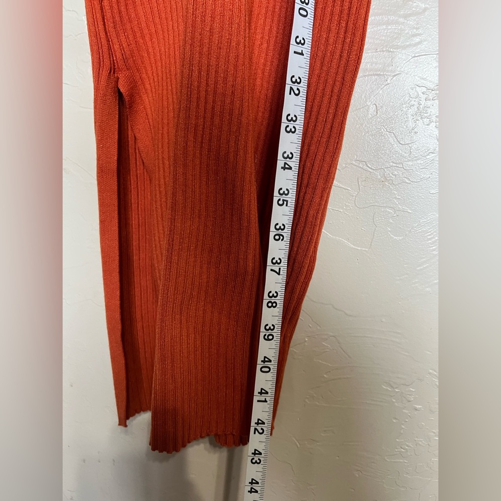 Rust Long Sleeve Ribbed Dress - Picture 7 of 9